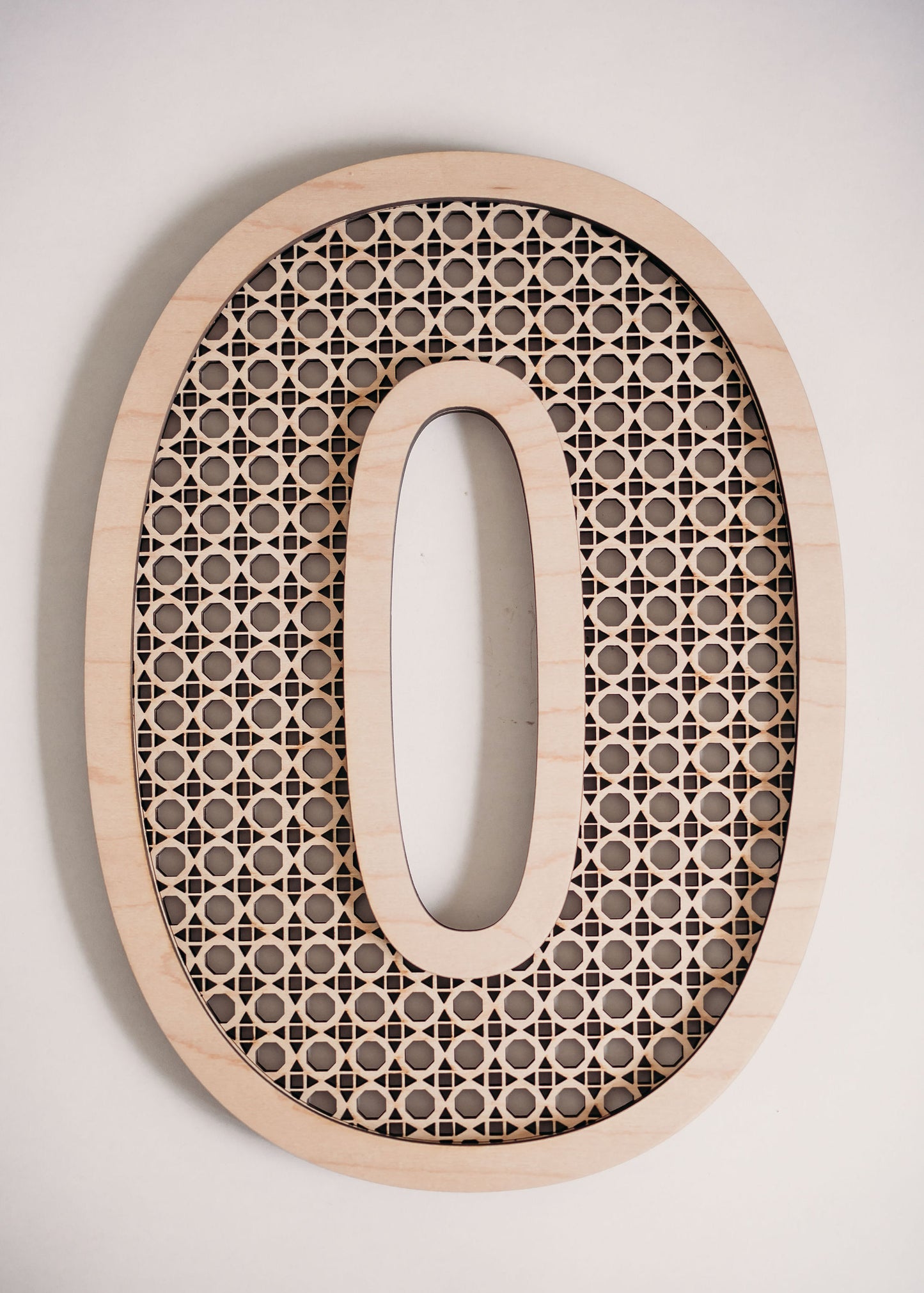 Laser cut Rattan Letter décor.